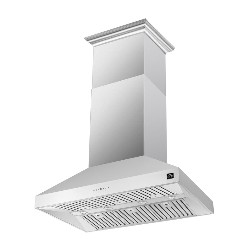Forno Coppito 48" 1200 CFM Island Range Hood in Stainless Steel, 4-Speed Touch Control, LED Lighting, FRHIS5129-48