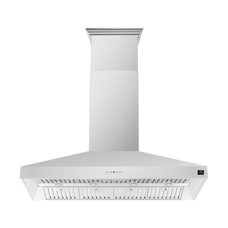 Forno Coppito 60" 1200 CFM Island Range Hood in Stainless Steel, 4-Speed Touch Control, LED Lighting, FRHIS5129-60