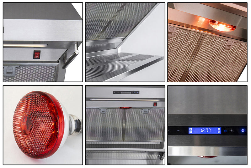 Forno Savona 30" 600 CFM Wall Mount Range Hood in Stainless Steel, Warming Shelf, Hybrid Filters, FRHWM5029-30HB