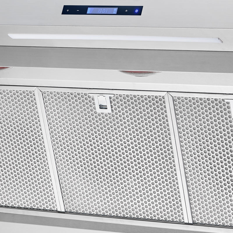 Forno Savona 60" 1200 CFM Wall Mount Range Hood in Stainless Steel, Warming Shelf, Hybrid Filters, FRHWM5029-60HB