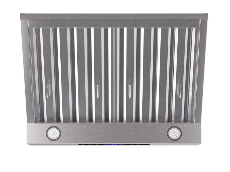 Forno Palazzo 30-Inch Wall Mounted Range Hood, Stainless Steel, Heavy Duty Baffle Filters, Remote Control