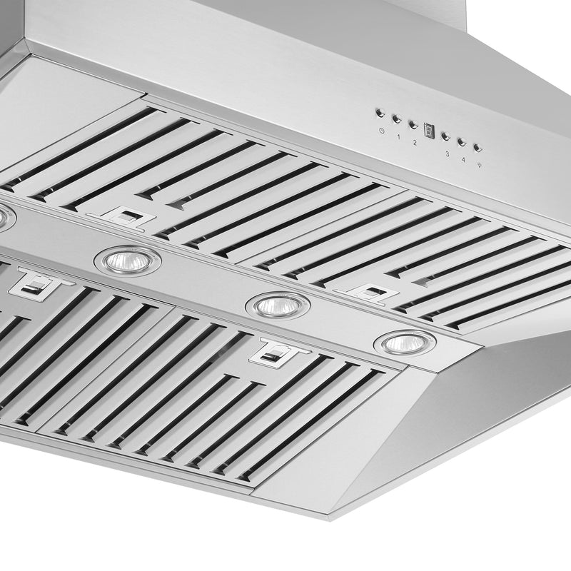 Forno Orvieto 36" 1200 CFM Wall Mount Range Hood in Stainless Steel, Baffle Filters, FRHWM5094-36
