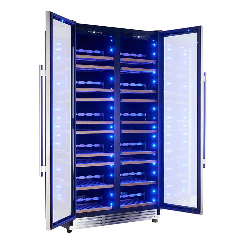 Forno Vernazza 40" Freestanding Wine Cellar, Dual Zone, 166 Bottle Capacity, UV Protection, FWCDR6642-40S