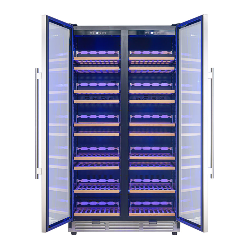 Forno Vernazza 40" Freestanding Wine Cellar, Dual Zone, 166 Bottle Capacity, UV Protection, FWCDR6642-40S