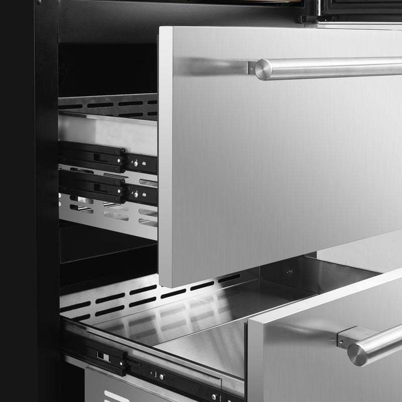 Forno Celano 30" Dual Zone Wine Cooler and Beverage Cooler in Stainless Steel, 21.3 cu.ft Capacity, 150 Bottle Storage, UV-Resistant Glass, FWCDR6697-30S