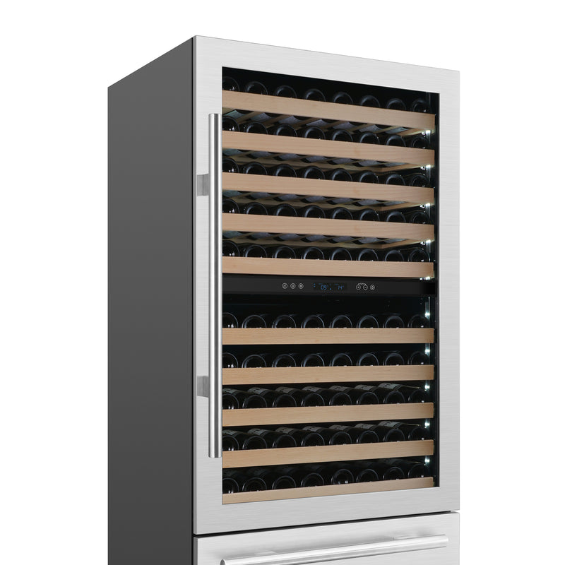 Forno Celano 30" Dual Zone Wine Cooler and Beverage Cooler in Stainless Steel, 21.3 cu.ft Capacity, 150 Bottle Storage, UV-Resistant Glass, FWCDR6697-30S