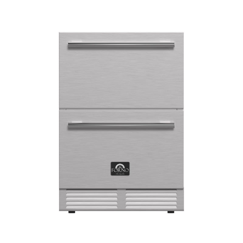 Forno Como 24" Drawer Refrigerator in Stainless Steel with 4.87 cu.ft. Capacity, LED Lighting, IPX4 Waterproof, FDROD1611-24S
