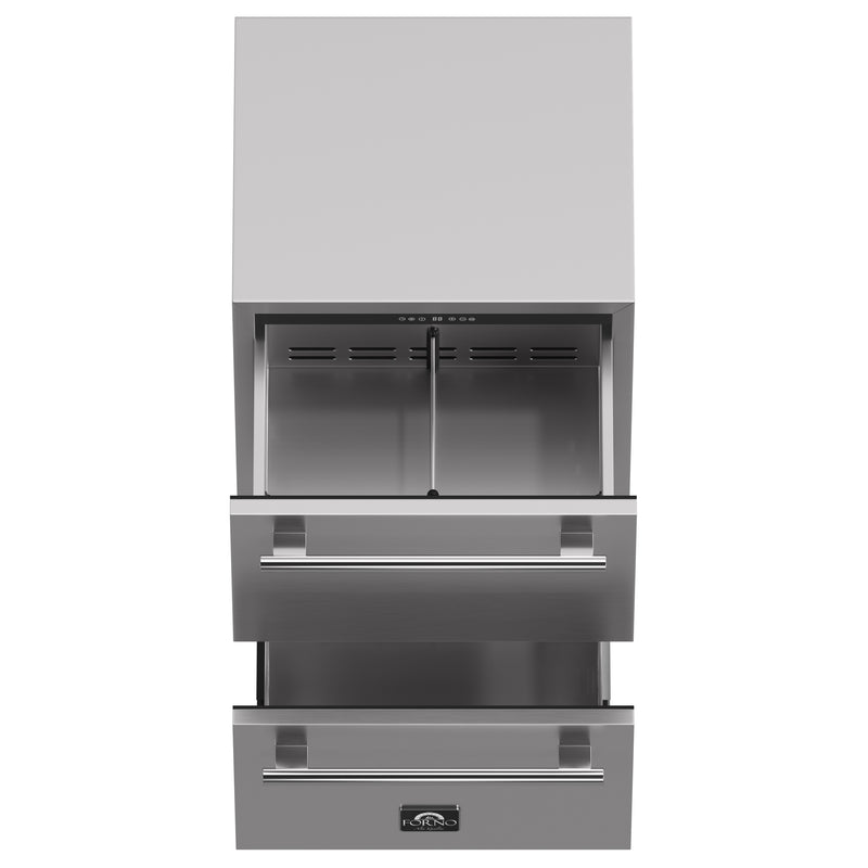 Forno Como 24" Drawer Refrigerator in Stainless Steel with 4.87 cu.ft. Capacity, LED Lighting, IPX4 Waterproof, FDROD1611-24S