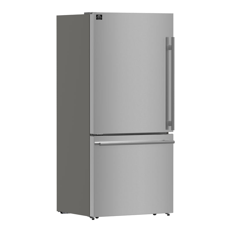 Forno Milano Espresso 62" Freestanding Dual Bottom Freezer Refrigerator in Stainless Steel with 34.4 cu.ft Capacity, Ice Maker, Digital Touch Control, FFFFD1787-60S