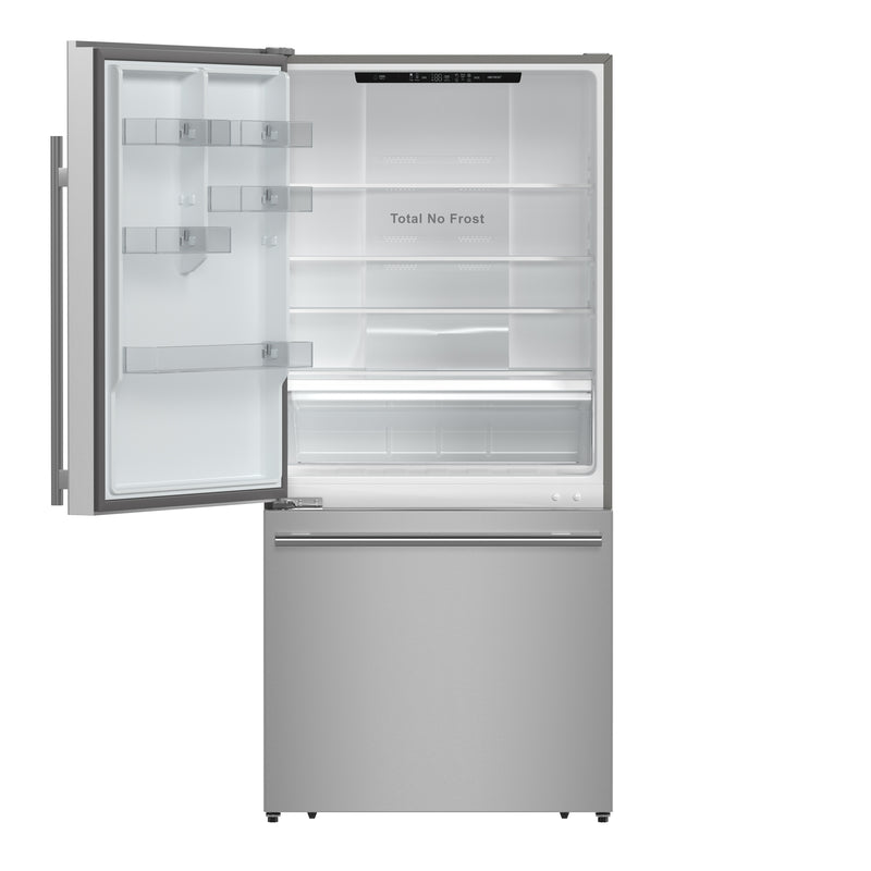 Forno Milano Espresso 31" Freestanding Bottom Freezer Refrigerator in Stainless Steel with 17.2 cu. ft., Left Hinge, FFFFD1786-31S