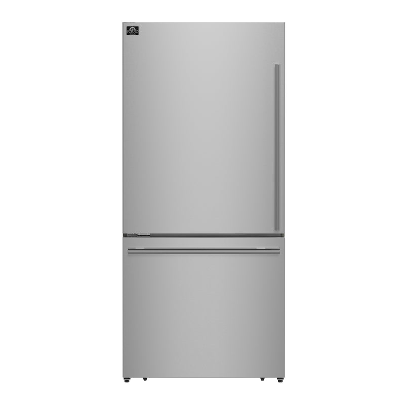 Forno Milano Espresso 31" Freestanding Bottom Freezer Refrigerator in Stainless Steel with 17.2 cu. ft., Left Hinge, FFFFD1786-31S