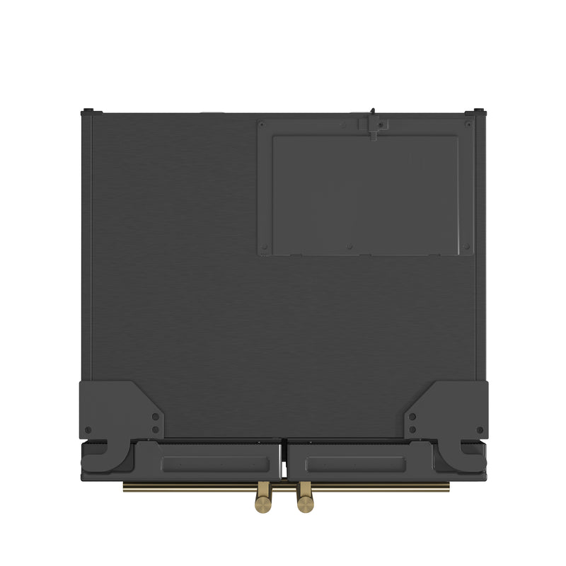 Forno Espresso Gallipoli 30" Freestanding French Door Refrigerator in Black with 17.5 cu. ft. Capacity, with Stainless Steel Handles, FFFFD1974-31BLK