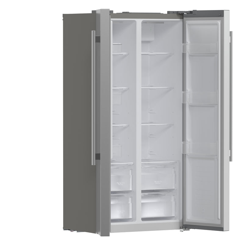 Forno Salerno 33" Freestanding Side-by-side Refrigerator in Stainless Steel with 15.6 cu.ft. Capacity, Fingerprint Resistant, with Stainless Steel Handles, FFRBI1805-33SB