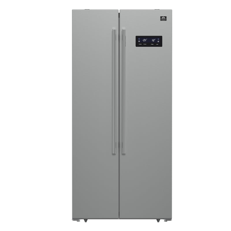 FORNO 2-Piece Appliance Package- 30" Gas Range and 33" Side-by-Side Refrigerator in Stainless Steel, FBDL-021-01CAUS