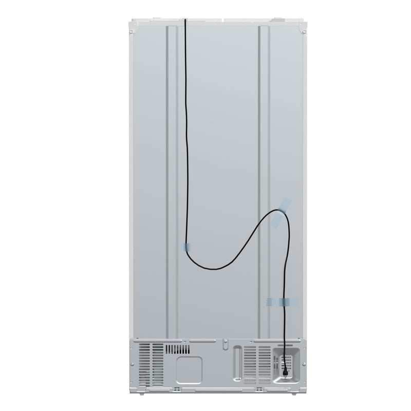 Forno Salerno Espresso 33" Freestanding Side-by-Side Refrigerator in White, 15.6 cu.ft. Capacity, Spill-Proof Shelves with Antique Brass Handles, FFRBI1805-33WHT