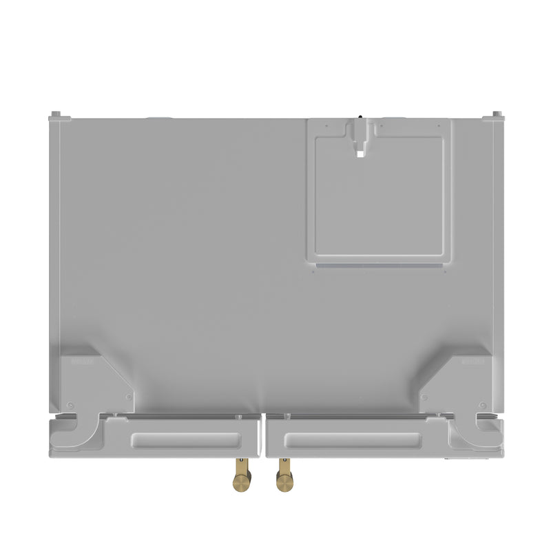 Forno Salerno Espresso 33" Freestanding Side-by-Side Refrigerator in White, 15.6 cu.ft. Capacity, Spill-Proof Shelves with Antique Brass Handles, FFRBI1805-33WHT