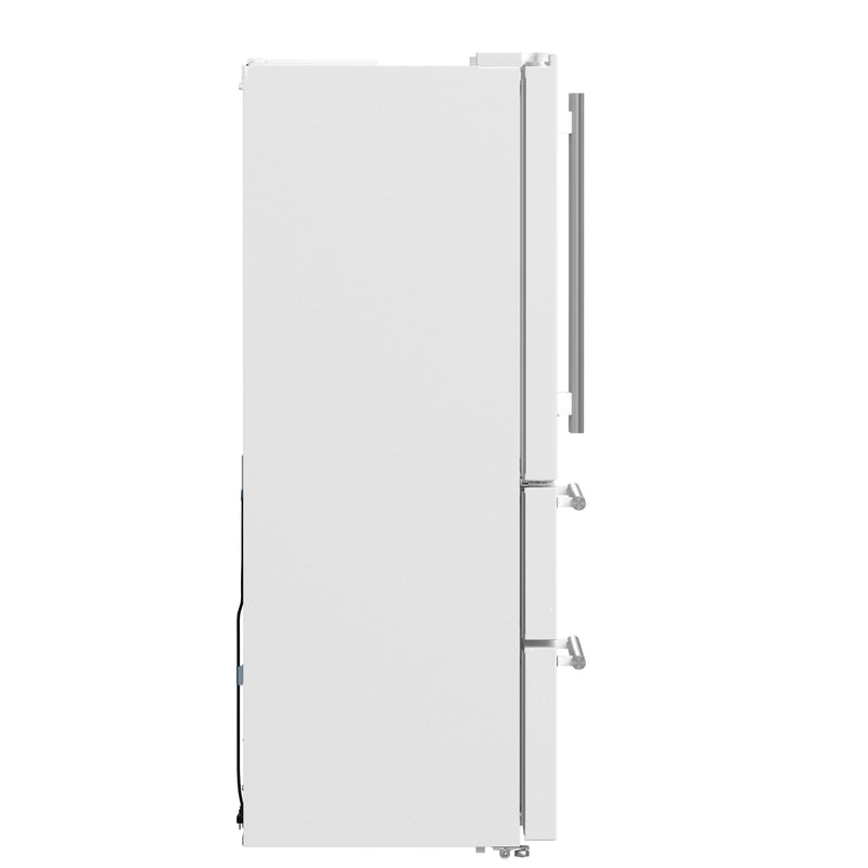 Forno Moena Espresso 36" Freestanding French Door Refrigerator in White with 19.2 Cu.ft Capacity, Ice Maker, with Stainless Steel Handles, FFRBI1820-36WHT