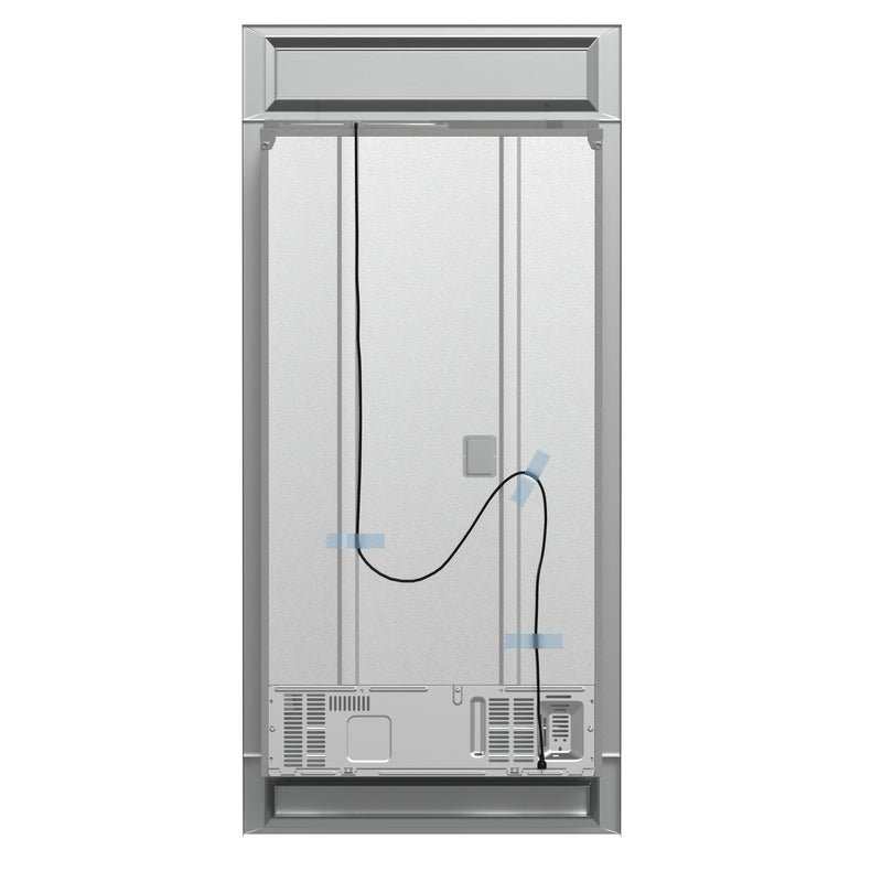 Forno Moena 36" Freestanding French Door Refrigerator in Stainless Steel with 19.2 Cu. ft. Capacity, Ice Maker, Modern Decorative Grill, FFRBI1820-40MG