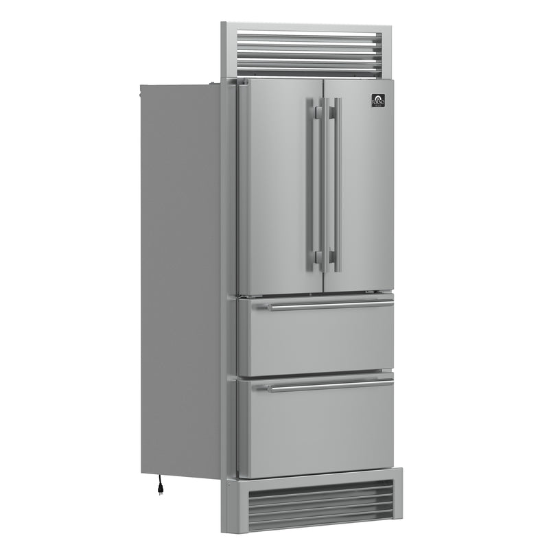 Forno Moena 36" Freestanding French Door Refrigerator in Stainless Steel with 19.2 Cu.ft Capacity, Ice Maker, FFRBI1820-40SG