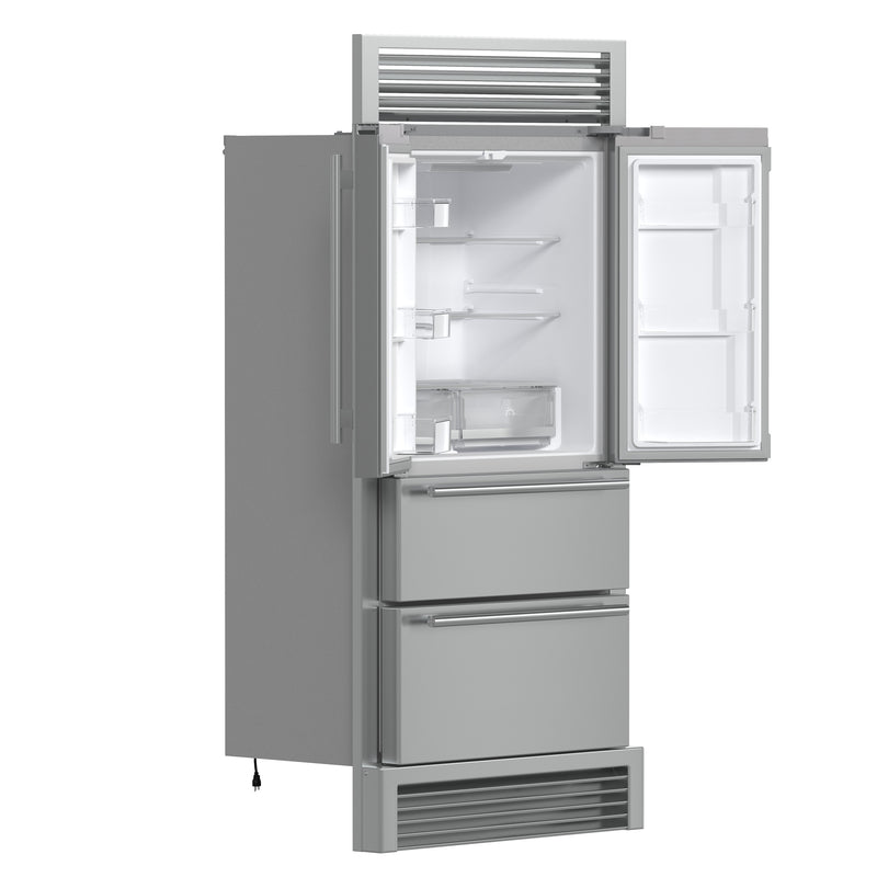 Forno Moena 36" Freestanding French Door Refrigerator in Stainless Steel with 19.2 Cu.ft Capacity, Ice Maker, FFRBI1820-40SG