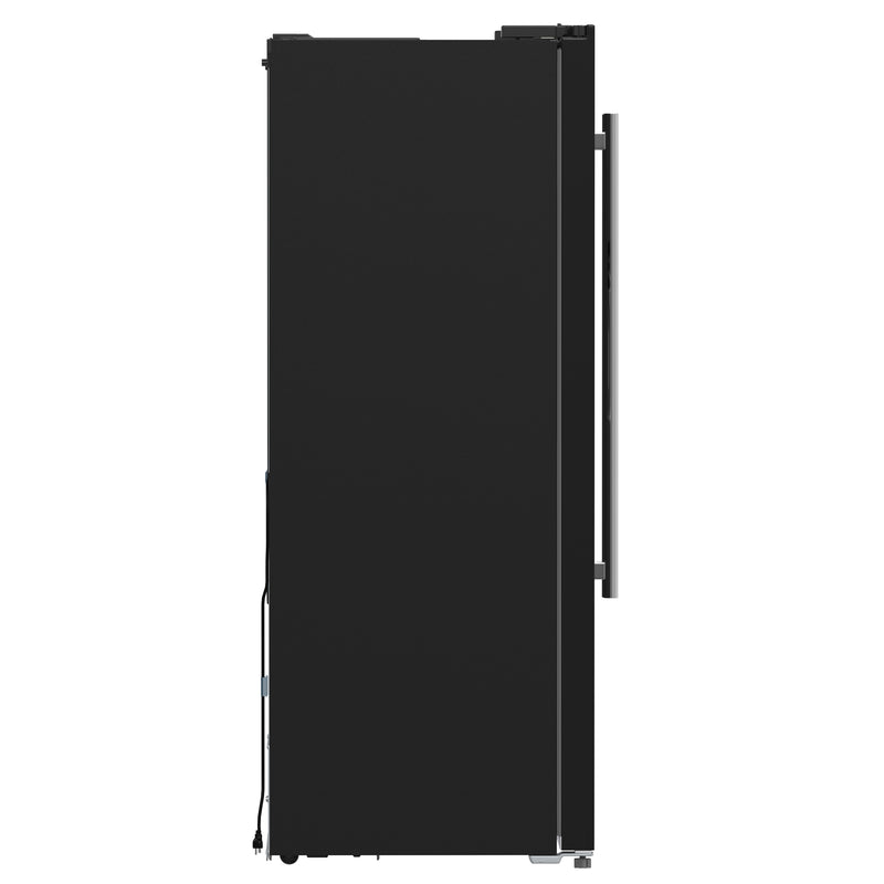 Forno Espresso Salerno 36" Freestanding Side-by-Side Refrigerator in Black, Ice & Water Dispenser, with Antique Brass Handles, FFRBI1844-36BLK