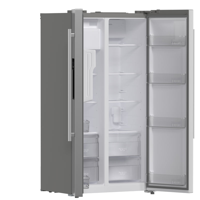 Forno Salerno 36" Freestanding Side-by-Side Refrigerator in Stainless Steel, Ice & Water Dispenser, 20 cu.ft. Capacity, with Stainless Steel Handles, FFRBI1844-36SB