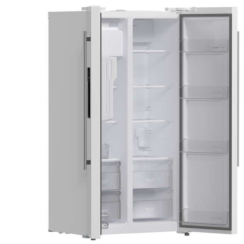 Forno Espresso Salerno 36" Side-by-Side Refrigerator in White, Ice & Water Dispenser, with Stainless Steel Handles, FFRBI1844-36WHT