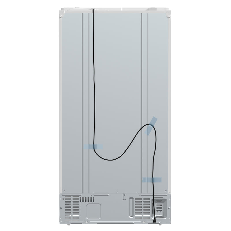 Forno Espresso Salerno 36" Side-by-Side Refrigerator in White, Ice & Water Dispenser, with Antique Brass Handles, FFRBI1844-36WHT