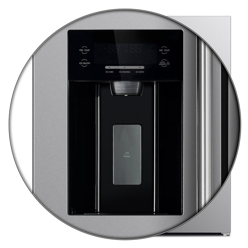 Forno Salerno 36" Side-by-Side Refrigerator in Stainless Steel, 20 cu.ft Capacity, Ice & Water Dispenser, FFRBI1844-40SG