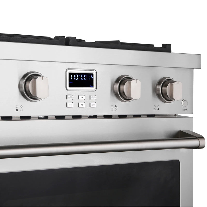 Cosmo 30" Lumin Collection 4.8 cu. ft. Freestanding Gas Range in Stainless Steel, Convection Oven, 4 Sealed Burners, COS-GRC304KB