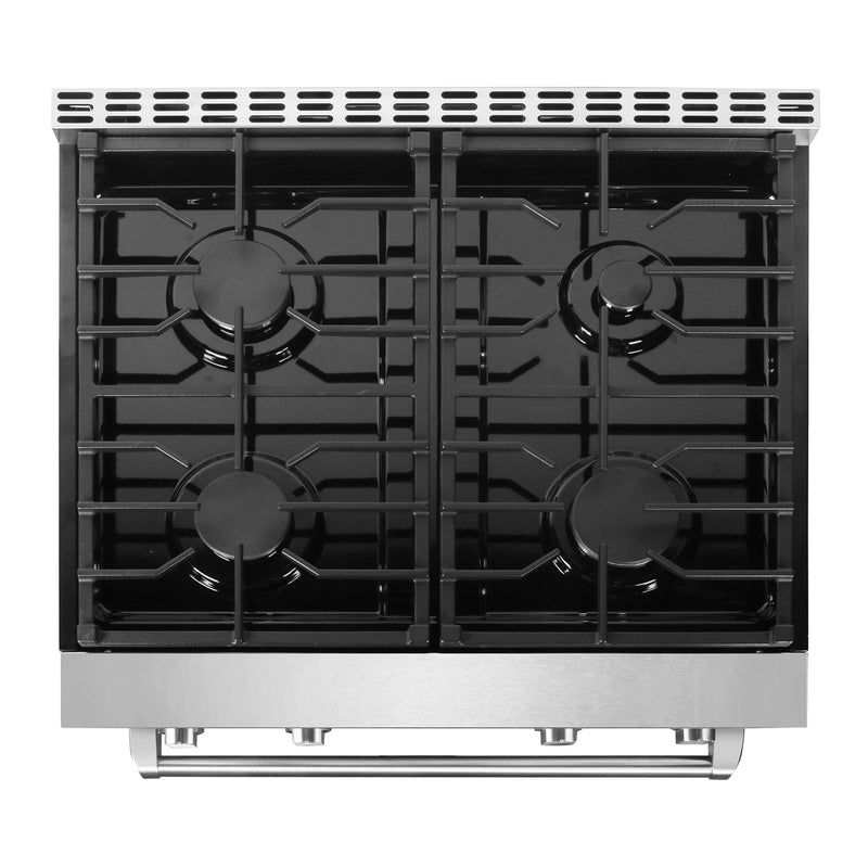 Cosmo 30" Lumin Collection 4.8 cu. ft. Freestanding Gas Range in Stainless Steel, Convection Oven, 4 Sealed Burners, COS-GRC304KB