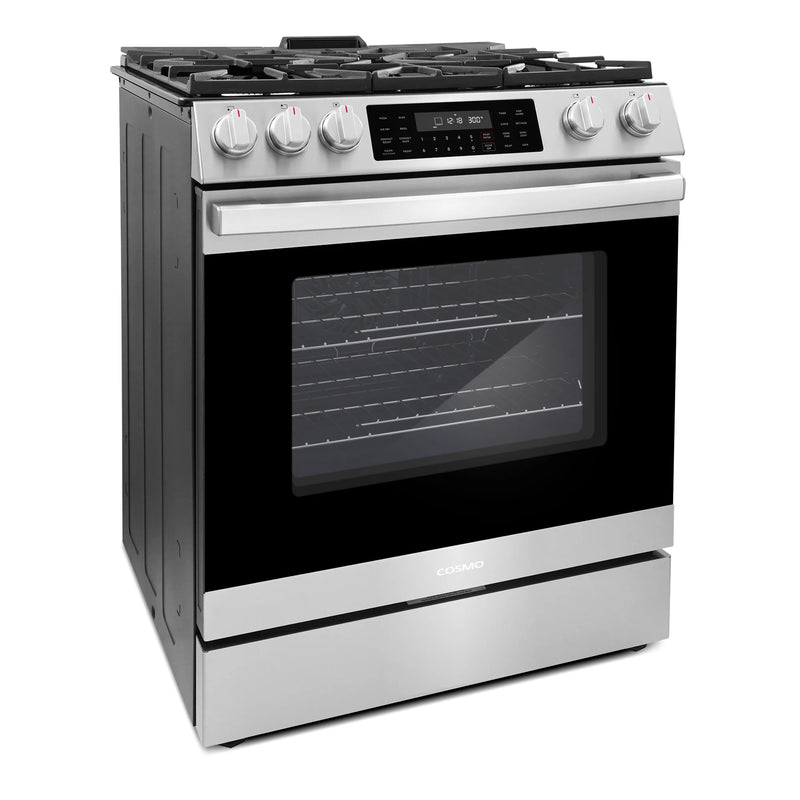 Cosmo 30" Lumin Collection 6.1 cu. ft. Freestanding Gas Range in Stainless Steel, Air Fry, Convection, COS-GRC305KTD