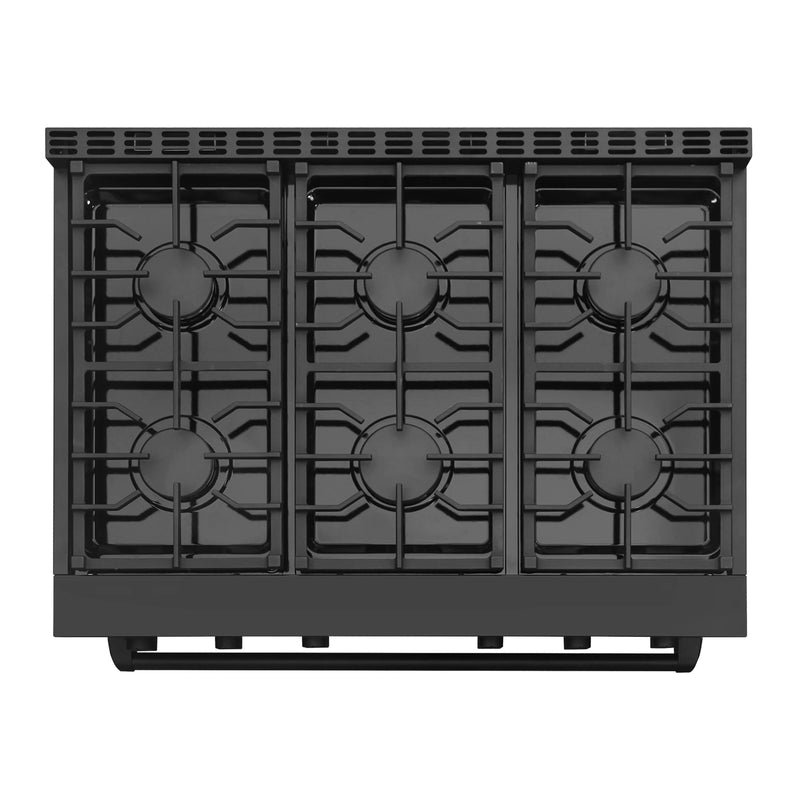 Cosmo 36" Lumin Collection 6.0 cu. ft. Freestanding Gas Range in Matte Black, Convection Oven, 6 Sealed Burners, COS-GRC366KB-BK