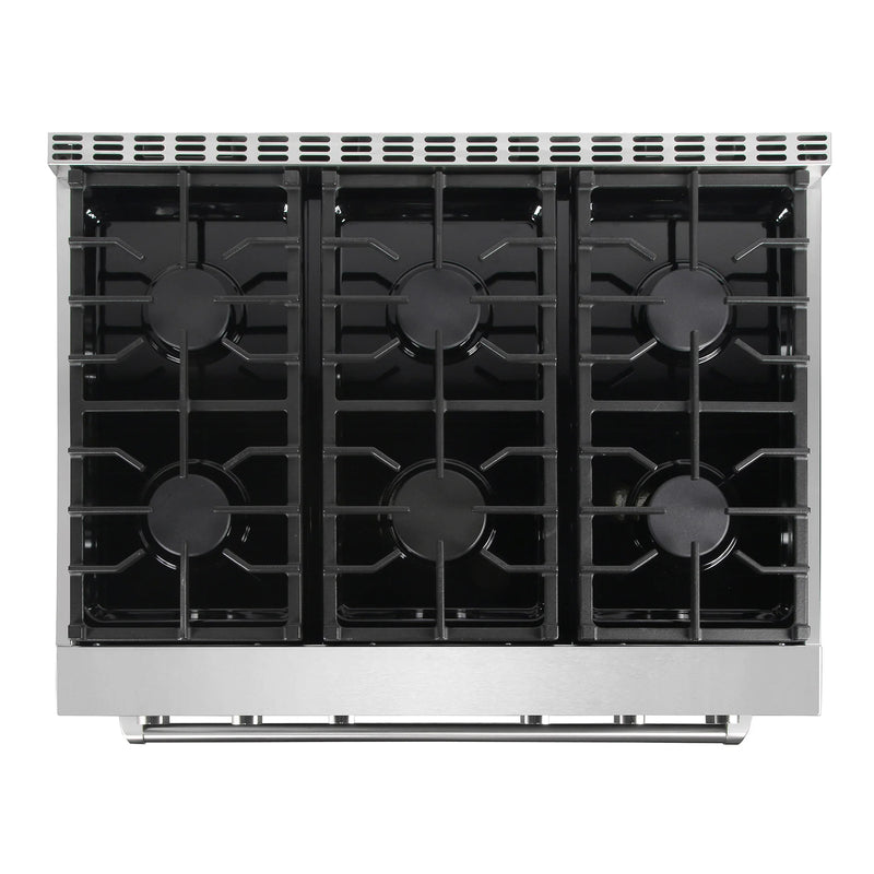 Cosmo 36" Lumin Collection 6.0 cu. ft. Freestanding Gas Range in Stainless Steel, Convection Oven, 6 Sealed Burners, COS-GRC366KB