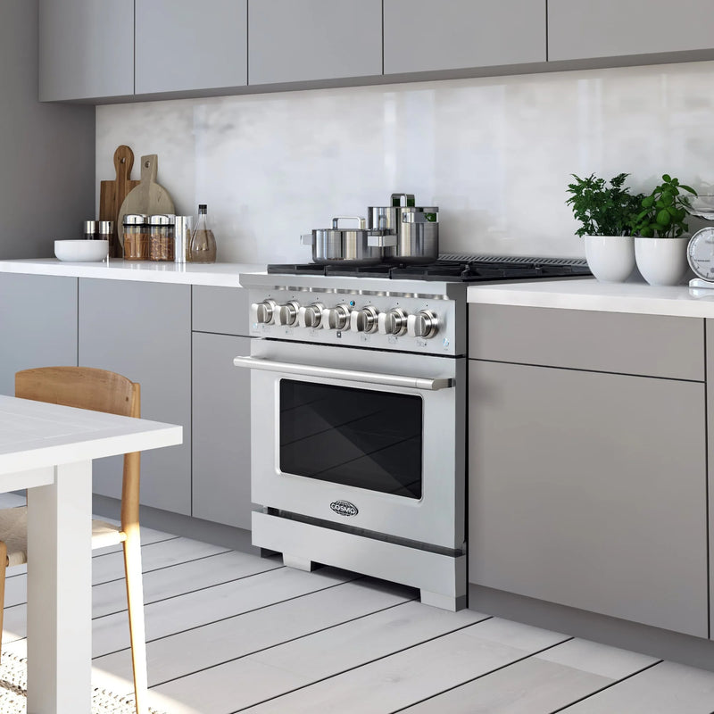 Cosmo 36" Vista Collection 4.5 cu. ft. Freestanding Gas Range in Stainless Steel, Convection Oven, 6 Sealed Burners, COS-GRP366