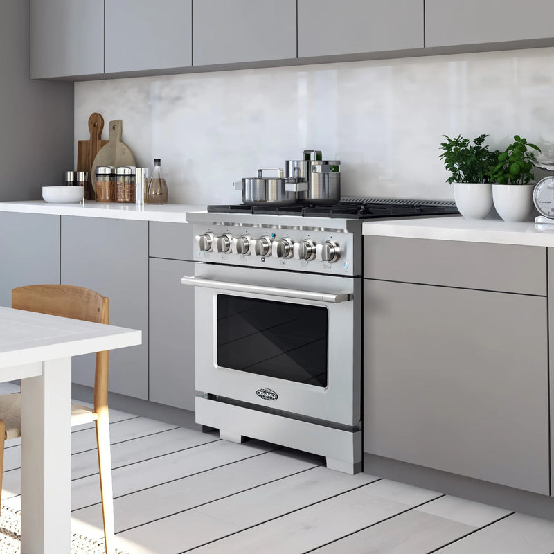 Cosmo 36" Vista Collection 4.5 cu. ft. Freestanding Gas Range in Stainless Steel, Convection Oven, 6 Sealed Burners, COS-GRP366