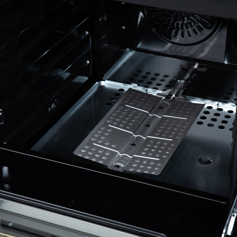 Forno Breno 24" Freestanding Gas Range in Black, Air Fry, 4 Burners, with Antique Brass Handles, FFSGS6272-24BLK