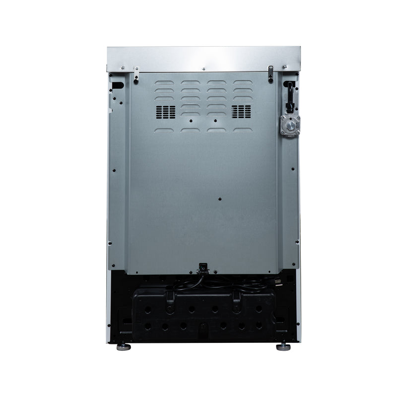 Forno Breno 24" Freestanding Gas Range in White, Air Fry, 4 Burners, with Antique Brass Handles, FFSGS6272-24WHT