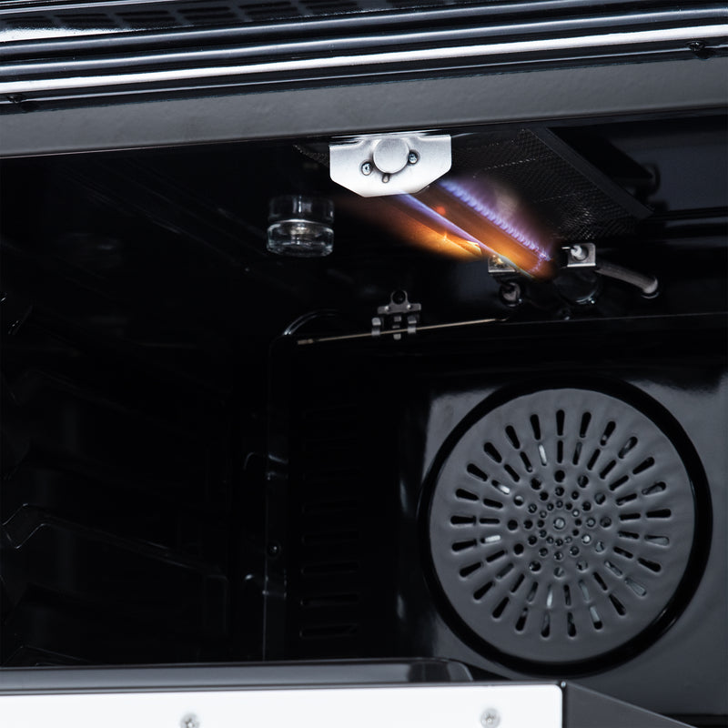 Forno Breno 24" Freestanding Gas Range in White, Air Fry, 4 Burners, with Antique Brass Handles, FFSGS6272-24WHT