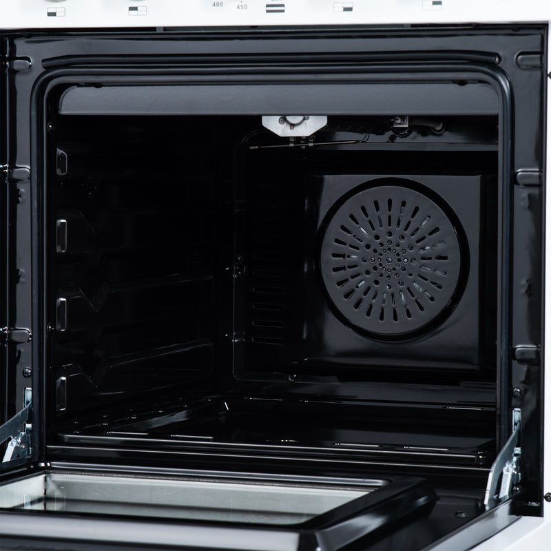 Forno Breno 24" Freestanding Gas Range in White, Air Fry, 4 Burners, with Antique Brass Handles, FFSGS6272-24WHT