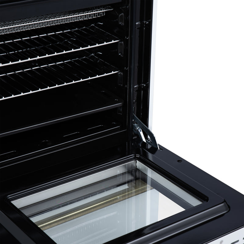 Forno Breno 24" Freestanding Gas Range in White, Air Fry, 4 Burners, with Antique Brass Handles, FFSGS6272-24WHT