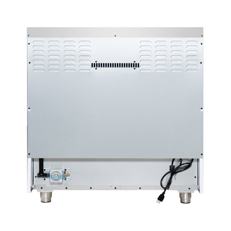 Forno Massimo 36" Freestanding Gas Range in White, 6 Burners, Air Fry, Convection Fan, with Antique Brass Handles, FFSGS6239-36WHT