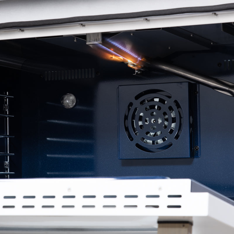 Forno Massimo 36" Freestanding Gas Range in White, 6 Burners, Air Fry, Convection Fan, with Antique Brass Handles, FFSGS6239-36WHT