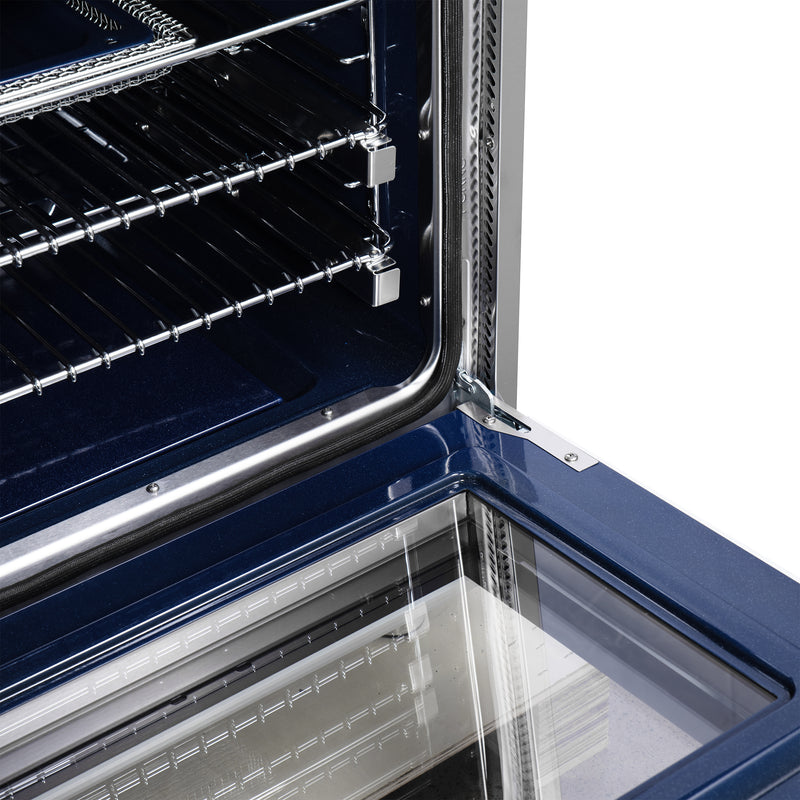 Forno Massimo 36" Freestanding Gas Range in White, 6 Burners, Air Fry, Convection Fan, with Antique Brass Handles, FFSGS6239-36WHT