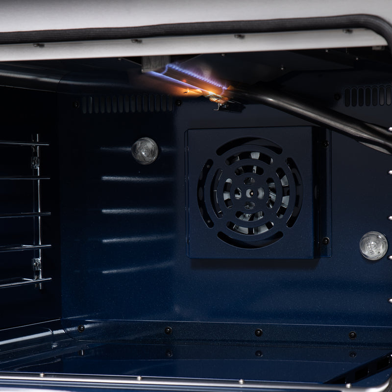 Forno Massimo 48" 6.58 cu. ft. Freestanding Gas Range with 8 Sealed Burners, Air Fryer Kit, Wok Support & Griddle in Black, with Antique Brass Handles, FFSGS6239-48BLK