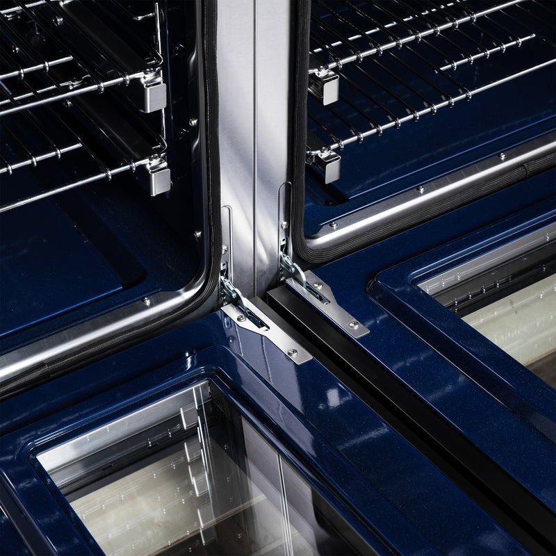 Forno Massimo 48" 6.58 cu. ft. Freestanding Gas Range with 8 Sealed Burners, Air Fryer Kit, Wok Support & Griddle in Black, with Antique Brass Handles, FFSGS6239-48BLK