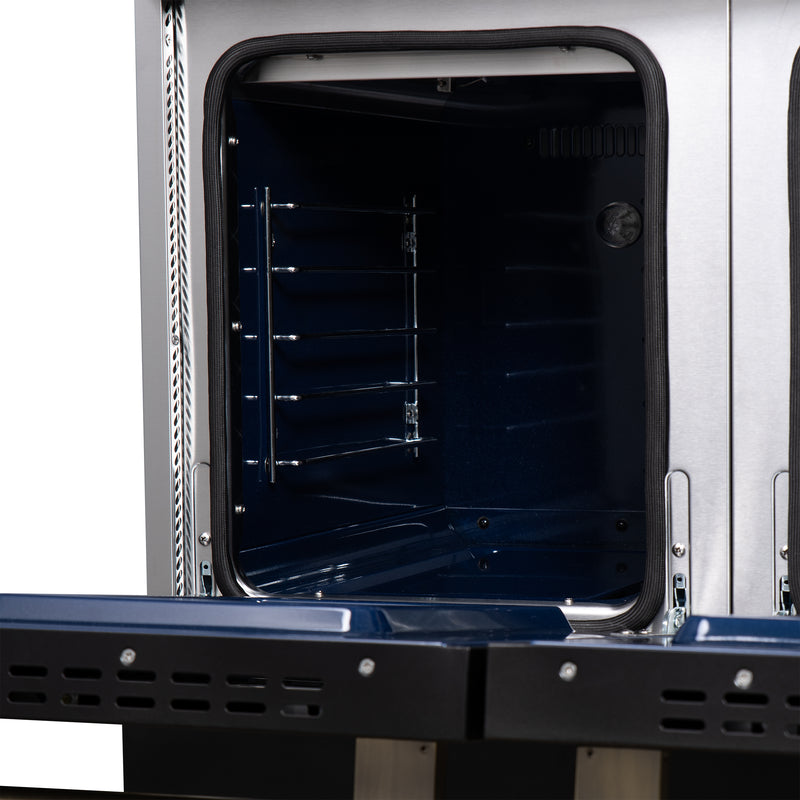 Forno Massimo 48" 6.58 cu. ft. Freestanding Gas Range with 8 Sealed Burners, Air Fryer Kit, Wok Support & Griddle in Black, with Antique Brass Handles, FFSGS6239-48BLK