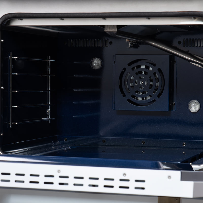 Forno Massimo 48" 6.58 cu. ft. Freestanding Gas Range with 8 Sealed Burners, Air Fryer Kit, Wok Support & Griddle in White with Antique Brass Accents, FFSGS6239-48WHT