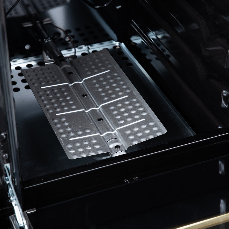 Forno Lamazze 20" Freestanding Gas Range in Black, 4 Sealed Burners, Cast-Iron Grates, with Antique Brass Handles, FFSGS6265-20BLK