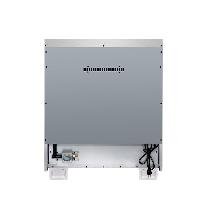 Forno Capriasca 30" Freestanding French Door Gas Range in White, 5 Burners, Brass Burners, FFSGS6460-30WHT